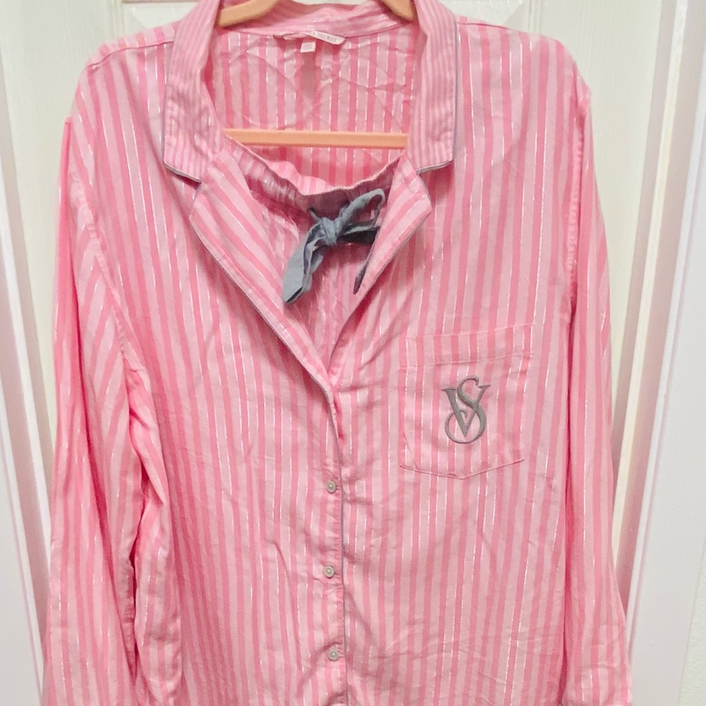Classic Victoria’s Secret Silver Streak Stripe Pajamas